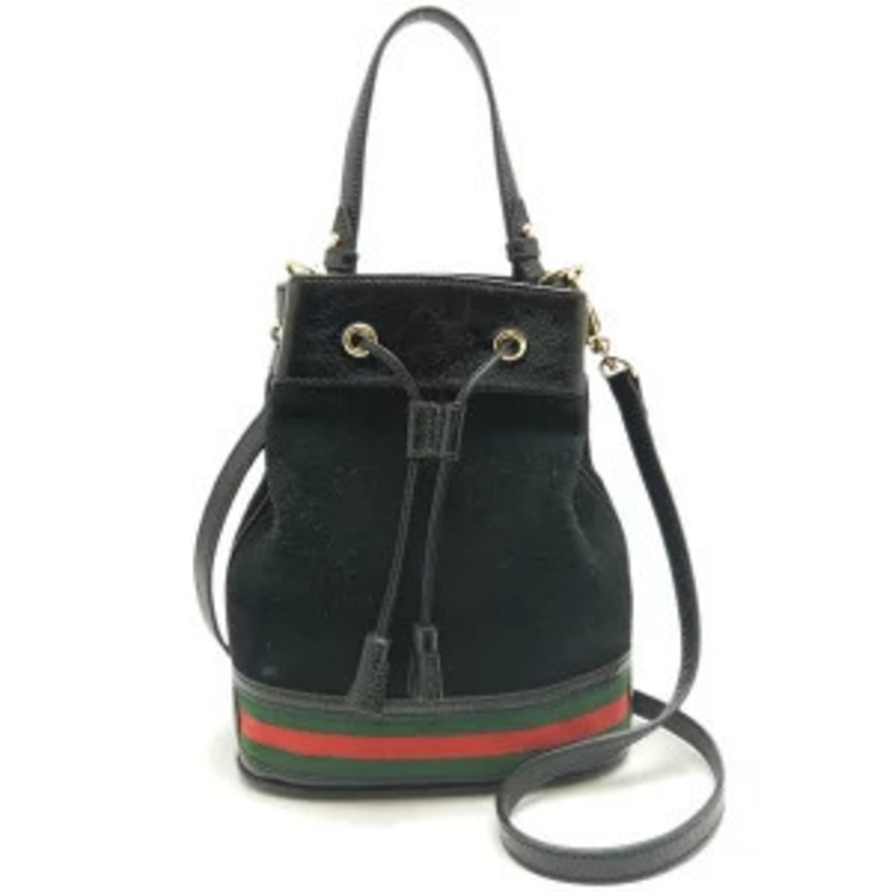 Gucci Vernis Suede Black Bag Leather Bucket Ophidia Shoulder Patent - Picture 8 of 8